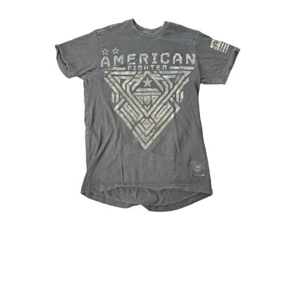 American Fighter Shirt Mens Small Black Distressed MMA‎ Gym Workout Casual |L1